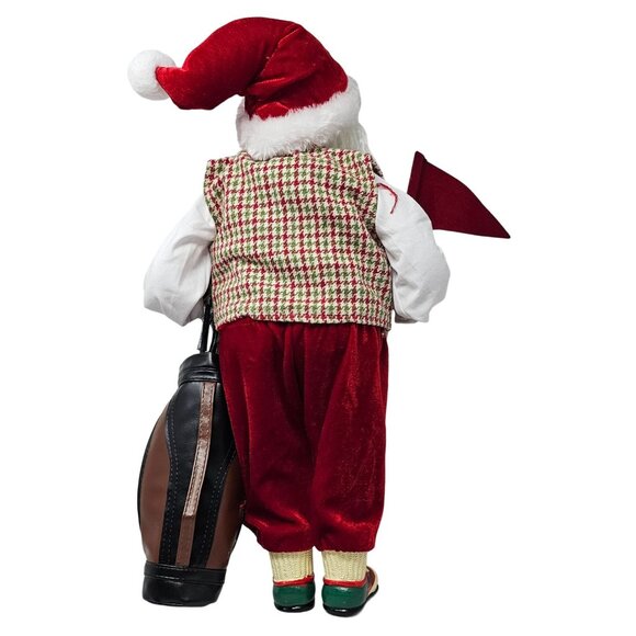 Golfing Golf Festive Upright 18" Santa Christmas Table Decoration Party Decor - Picture 4 of 5